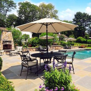 Sombrilla para patio redonda 300x300x250 cm beige