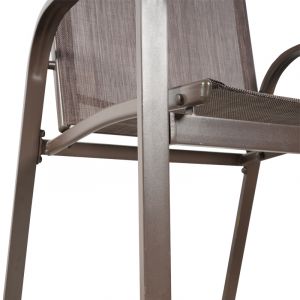 Set de jardín 4 piezas tela/metal café