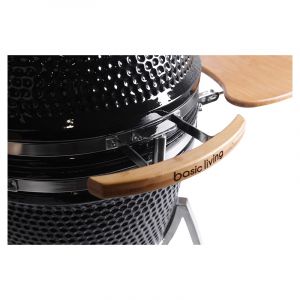 Parrilla de carbón estilo Kamado acabado cerámico incluye tabla para pizza Basic Living