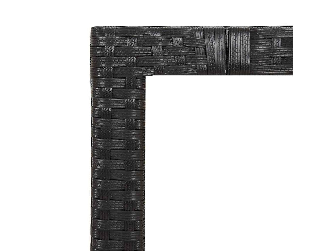 Mesita y sillas jardín 3 pzas y cojines ratán sintético negro PANGSHIYUAN