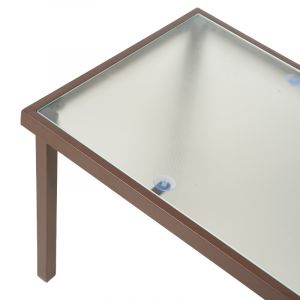 Set de jardín 4 piezas tela/metal café