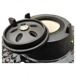 Parrilla de carbón estilo Kamado acabado cerámico incluye tabla para pizza Basic Living