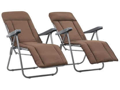 Conjunto 2 Silla Jardin VIDAXL Marrón Tela (58x73x107 cm)