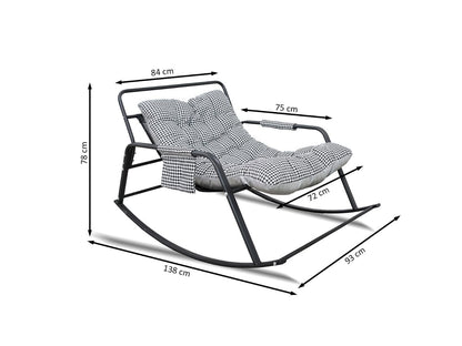 Pack Silla Mecedora Tumbona NW 2ud. Muebles de Dormitorio, Jardin o Terraza, Gris SALDOSYSTOCKS