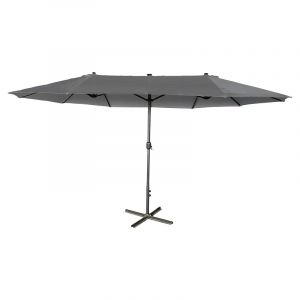 Sombrilla rectangular triple 250 x 450 x 270 cm gris oscuro