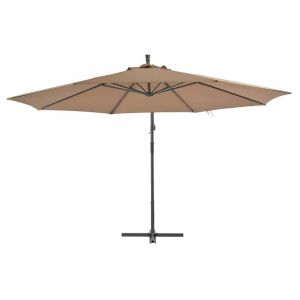 Sombrilla colgante para patio redonda 300x300x250 cm beige