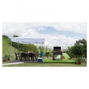 Toldo plegable cuadrado 300x300x300 cm blanco impermeable