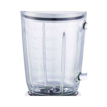 Licuadora con jarra de vidrio Mandine blanca madera mbl