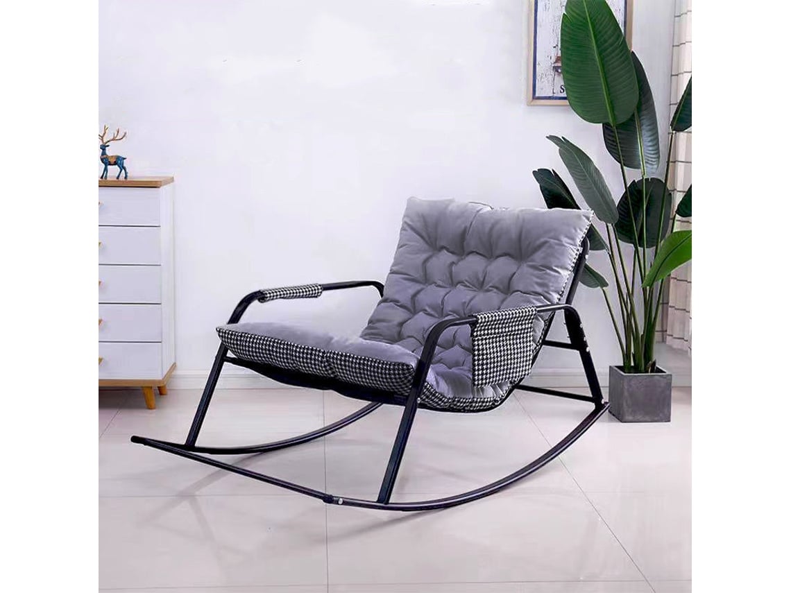 Pack Silla Mecedora Tumbona NW 2ud. Muebles de Dormitorio, Jardin o Terraza, Gris SALDOSYSTOCKS