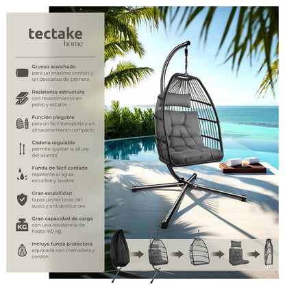 Silla colgante ARIANE gris oscuro