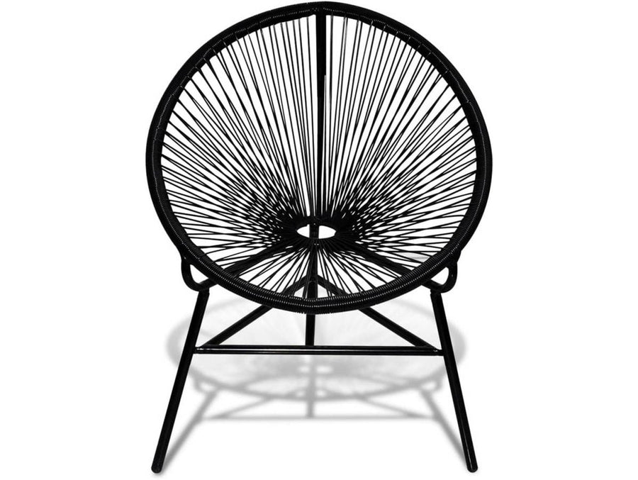 Silla Jardin VIDAXL Negro Poli Ratán (69x66x87 cm)