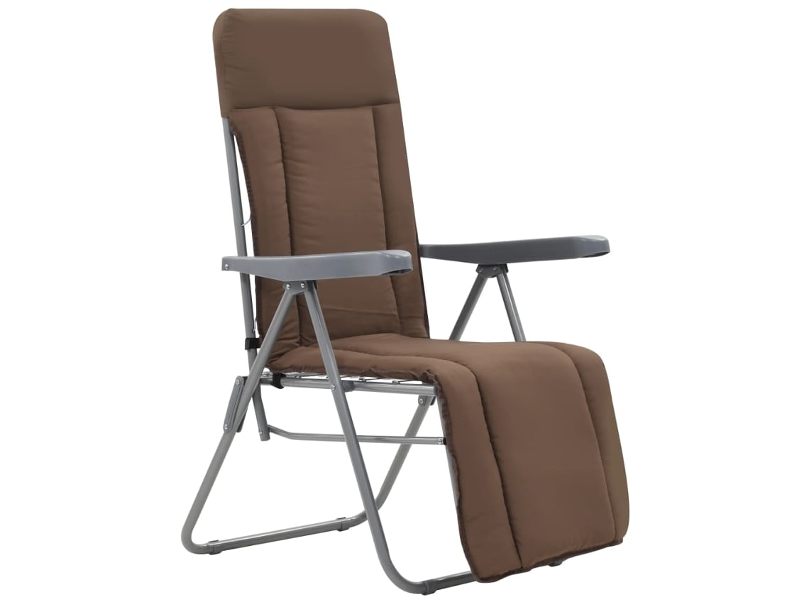 Conjunto 2 Silla Jardin VIDAXL Marrón Tela (58x73x107 cm)