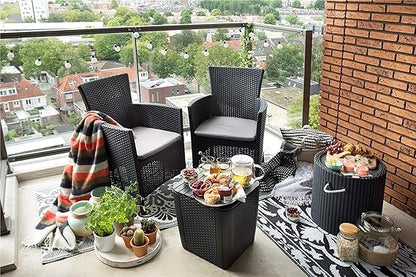 KETER IOWA GREY Conjunto de Sillón y Mesa para Balcón Terraza Exterior