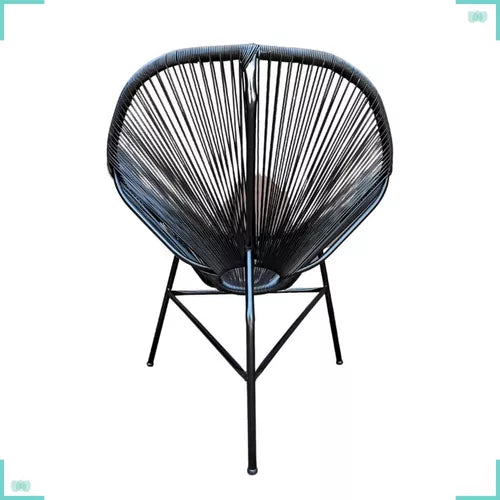 Kit 2 Sillas Balcón Fibra Sintética Negra Hogar y Jardín