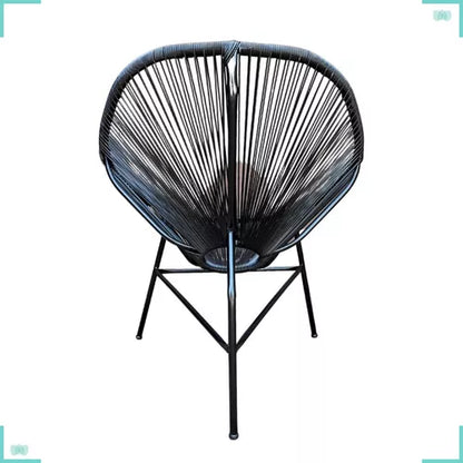 Kit 2 Sillas Balcón Fibra Sintética Negra Hogar y Jardín