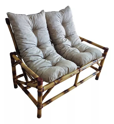 Kit 02 Sillas + Loveseat de Bambú Tratado Resistente