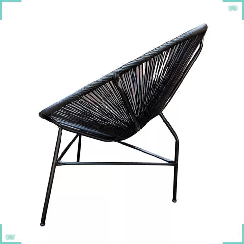 Kit 2 Sillas Balcón Fibra Sintética Negra Hogar y Jardín