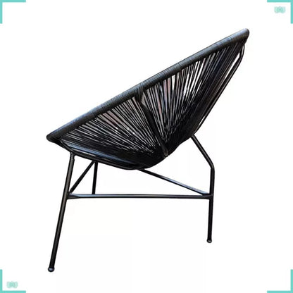 Kit 2 Sillas Balcón Fibra Sintética Negra Hogar y Jardín