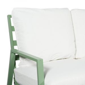 Sala 4 plazas metal verde