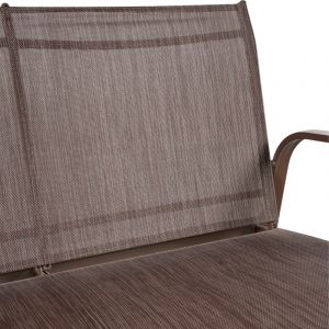 Set de jardín 4 piezas tela/metal café