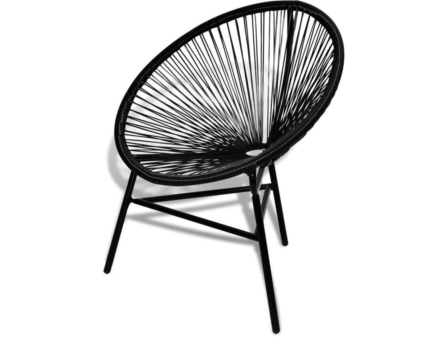 Silla Jardin VIDAXL Negro Poli Ratán (69x66x87 cm)