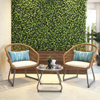 Conjunto de Jardín con 2 Sillones Acero Beige Timea Naterial