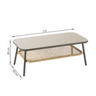 Conjunto de Jardín con Sofá, Butaca y Mesa de Centro 4 Plazas Acero Beige Etos Naterial