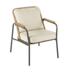 Conjunto de Jardín con Sofá, Butaca y Mesa de Centro 4 Plazas Acero Beige Etos Naterial