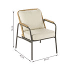 Conjunto de Jardín con Sofá, Butaca y Mesa de Centro 4 Plazas Acero Beige Etos Naterial