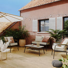 Conjunto de Jardín con Sofá, Butaca y Mesa de Centro 4 Plazas Acero Beige Etos Naterial