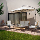 Conjunto de Jardín con Sofá, Butaca y Mesa de Centro 4 Plazas Acero Beige Etos Naterial