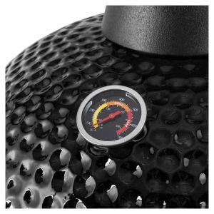 Parrilla de carbón estilo Kamado acabado cerámico incluye tabla para pizza Basic Living