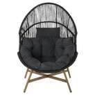 Sillón de jardín en acero 142x98cm negro Athys Naterial